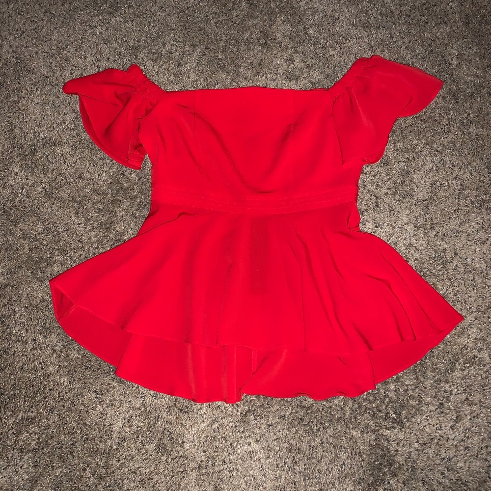 Red off the shoulder top